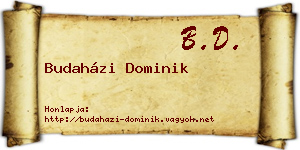 Budaházi Dominik névjegykártya